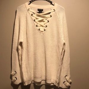 White oversized sweater